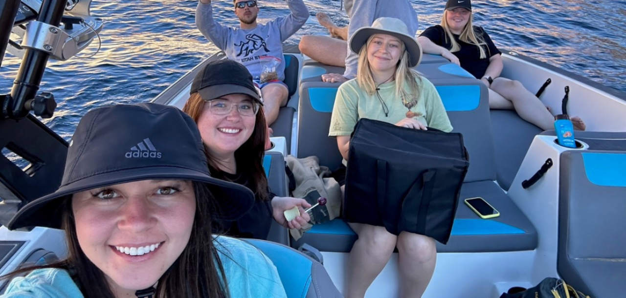 Kaylee and her Friends in the Boat